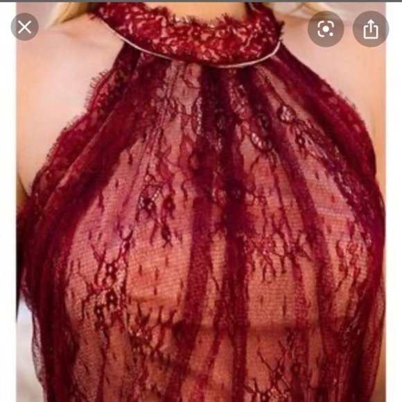 Luxxel/Vici Ducle Tiered Lace Wine Dress - Picture 4 of 8